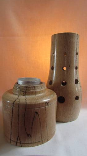 Spotted Beech Irish Candle Lamp