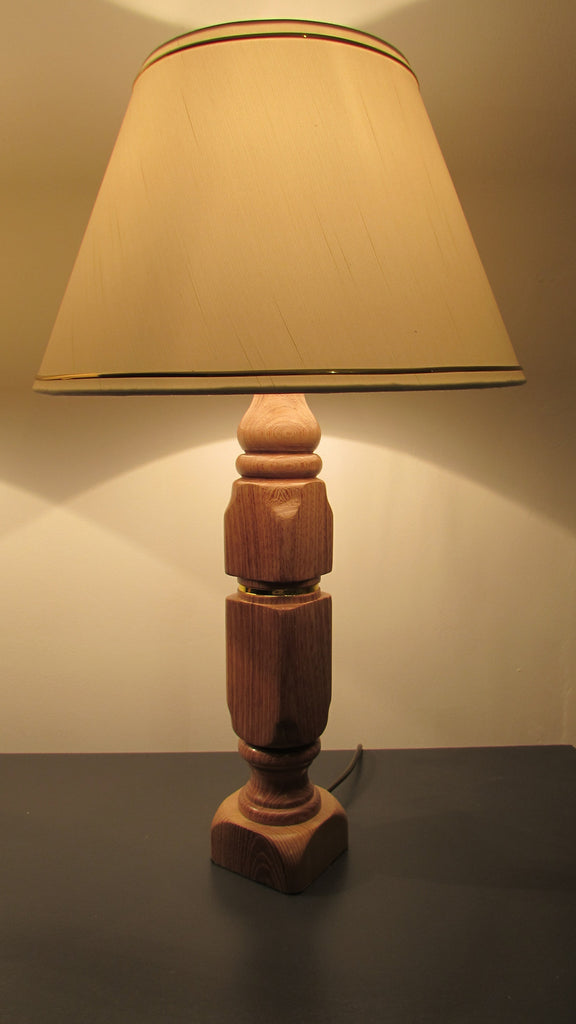 Gold Banded English Oak Lamp